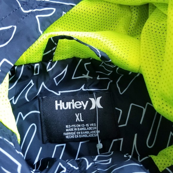Hurley Water-Resistant Jacket Hoodie Windbreaker Jacket NEW Size XL 13-15 Years - Picture 12 of 16